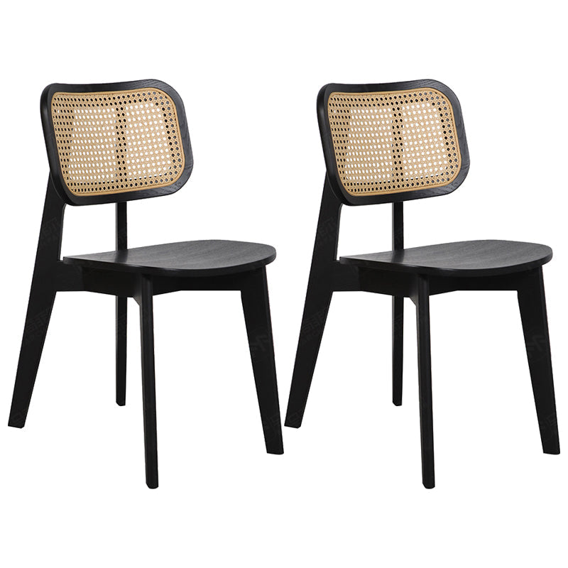 Contemporary Open Back Chair Solid Wood Dining Side Chair for Indoor Black 2 Piece Set Clearhalo 'Dining Chairs' 'Dining Tables & Seating' 'dining_chair' 'furn' 'furn_dining_chair' 'Furniture' 'furniture_dining_chair' 'Kitchen & Dining Furniture' 5054110
