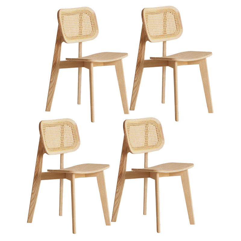 Contemporary Open Back Chair Solid Wood Dining Side Chair for Indoor Brown 4 Piece Set Clearhalo 'Dining Chairs' 'Dining Tables & Seating' 'dining_chair' 'furn' 'furn_dining_chair' 'Furniture' 'furniture_dining_chair' 'Kitchen & Dining Furniture' 5054118
