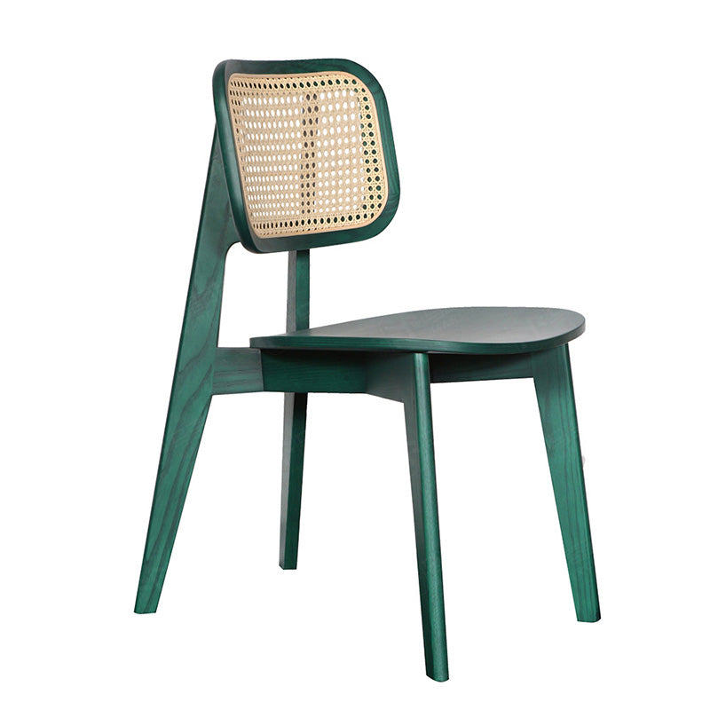 Contemporary Open Back Chair Solid Wood Dining Side Chair for Indoor Green 1 Piece Clearhalo 'Dining Chairs' 'Dining Tables & Seating' 'dining_chair' 'furn' 'furn_dining_chair' 'Furniture' 'furniture_dining_chair' 'Kitchen & Dining Furniture' 5054120