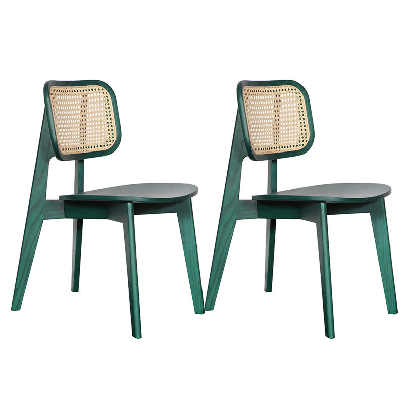 Contemporary Open Back Chair Solid Wood Dining Side Chair for Indoor Green 2 Piece Set Clearhalo 'Dining Chairs' 'Dining Tables & Seating' 'dining_chair' 'furn' 'furn_dining_chair' 'Furniture' 'furniture_dining_chair' 'Kitchen & Dining Furniture' 5054123