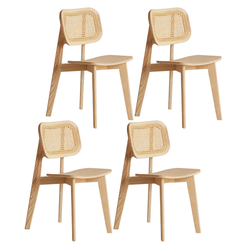 Contemporary Open Back Chair Solid Wood Dining Side Chair for Indoor Wood 4 Piece Set Clearhalo 'Dining Chairs' 'Dining Tables & Seating' 'dining_chair' 'furn' 'furn_dining_chair' 'Furniture' 'furniture_dining_chair' 'Kitchen & Dining Furniture' 5054130