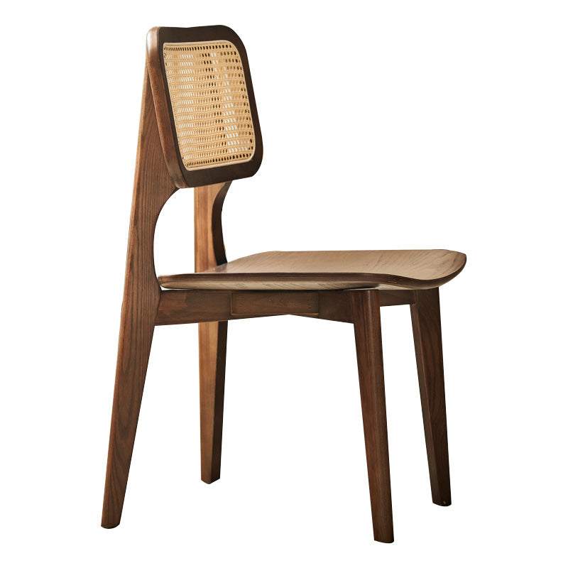 Contemporary Open Back Chair Solid Wood Dining Side Chair for Indoor Walnut 1 Piece Clearhalo 'Dining Chairs' 'Dining Tables & Seating' 'dining_chair' 'furn' 'furn_dining_chair' 'Furniture' 'furniture_dining_chair' 'Kitchen & Dining Furniture' 5054132