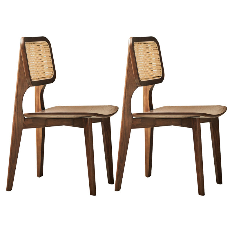 Contemporary Open Back Chair Solid Wood Dining Side Chair for Indoor Walnut 2 Piece Set Clearhalo 'Dining Chairs' 'Dining Tables & Seating' 'dining_chair' 'furn' 'furn_dining_chair' 'Furniture' 'furniture_dining_chair' 'Kitchen & Dining Furniture' 5054134