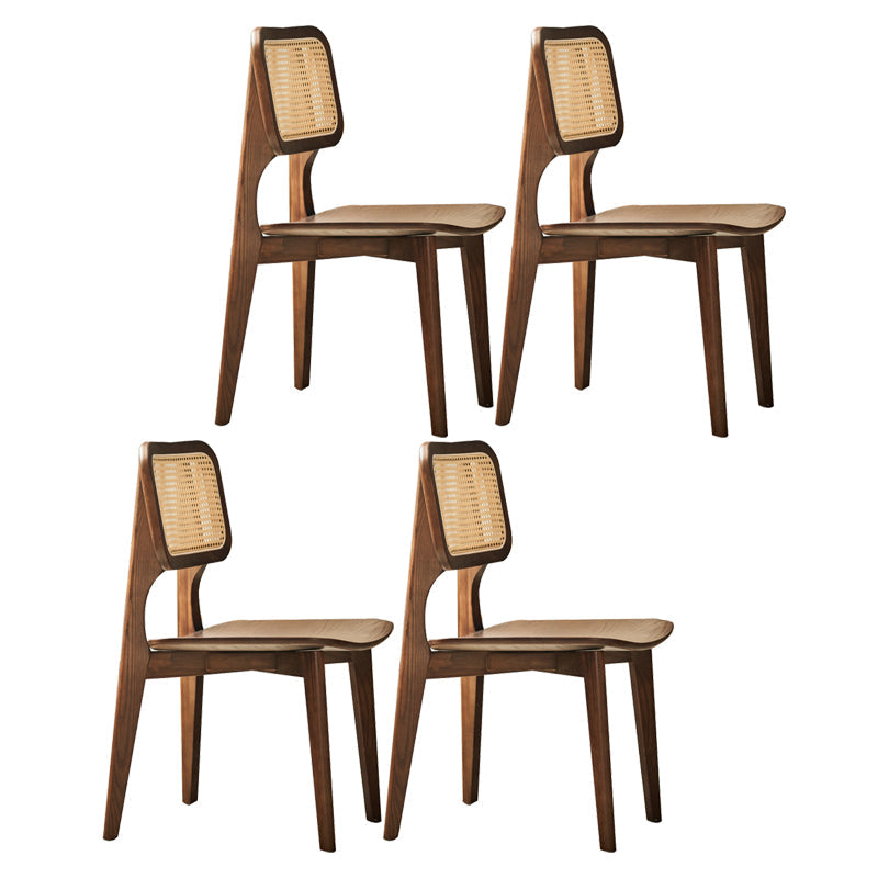 Contemporary Open Back Chair Solid Wood Dining Side Chair for Indoor Walnut 4 Piece Set Clearhalo 'Dining Chairs' 'Dining Tables & Seating' 'dining_chair' 'furn' 'furn_dining_chair' 'Furniture' 'furniture_dining_chair' 'Kitchen & Dining Furniture' 5054136