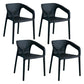 Plastic Scandinavian Arm Chair Kitchen Dining Room Cross Back Chair Black 4 Piece Set Clearhalo 'Dining Chairs' 'Dining Tables & Seating' 'dining_chair' 'furn' 'furn_dining_chair' 'Furniture' 'furniture_dining_chair' 'Kitchen & Dining Furniture' 5054139