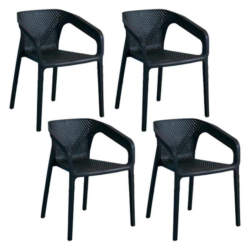 Plastic Scandinavian Arm Chair Kitchen Dining Room Cross Back Chair Black 4 Piece Set Clearhalo 'Dining Chairs' 'Dining Tables & Seating' 'dining_chair' 'furn' 'furn_dining_chair' 'Furniture' 'furniture_dining_chair' 'Kitchen & Dining Furniture' 5054139