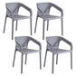 Plastic Scandinavian Arm Chair Kitchen Dining Room Cross Back Chair Grey 4 Piece Set Clearhalo 'Dining Chairs' 'Dining Tables & Seating' 'dining_chair' 'furn' 'furn_dining_chair' 'Furniture' 'furniture_dining_chair' 'Kitchen & Dining Furniture' 5054141