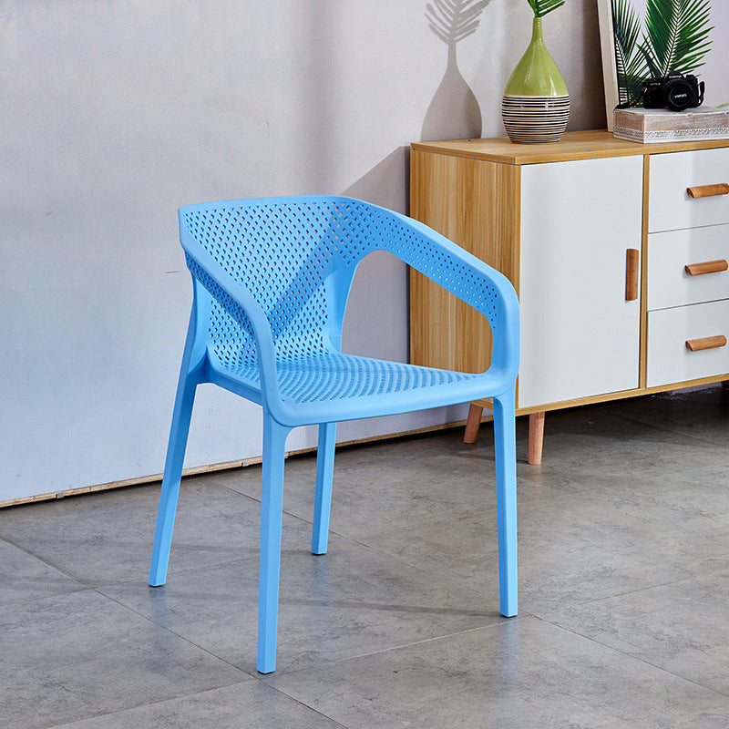 Plastic Scandinavian Arm Chair Kitchen Dining Room Cross Back Chair Clearhalo 'Dining Chairs' 'Dining Tables & Seating' 'dining_chair' 'furn' 'furn_dining_chair' 'Furniture' 'furniture_dining_chair' 'Kitchen & Dining Furniture' 5054142