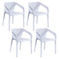 Plastic Scandinavian Arm Chair Kitchen Dining Room Cross Back Chair White 4 Piece Set Clearhalo 'Dining Chairs' 'Dining Tables & Seating' 'dining_chair' 'furn' 'furn_dining_chair' 'Furniture' 'furniture_dining_chair' 'Kitchen & Dining Furniture' 5054145
