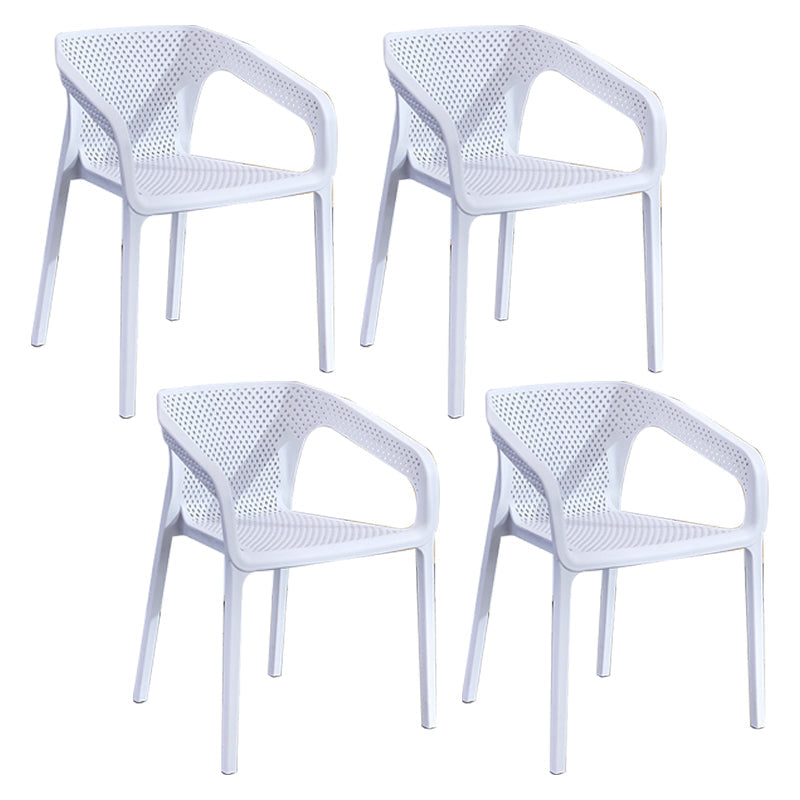 Plastic Scandinavian Arm Chair Kitchen Dining Room Cross Back Chair White 4 Piece Set Clearhalo 'Dining Chairs' 'Dining Tables & Seating' 'dining_chair' 'furn' 'furn_dining_chair' 'Furniture' 'furniture_dining_chair' 'Kitchen & Dining Furniture' 5054145