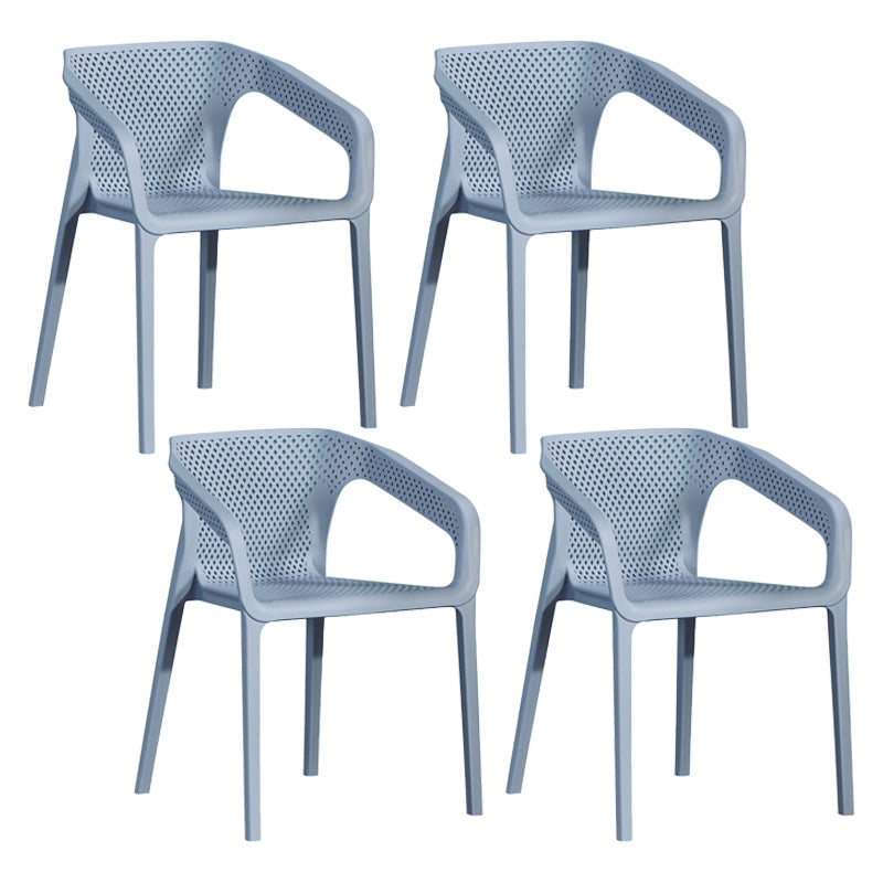 Plastic Scandinavian Arm Chair Kitchen Dining Room Cross Back Chair Blue 4 Piece Set Clearhalo 'Dining Chairs' 'Dining Tables & Seating' 'dining_chair' 'furn' 'furn_dining_chair' 'Furniture' 'furniture_dining_chair' 'Kitchen & Dining Furniture' 5054150