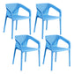 Plastic Scandinavian Arm Chair Kitchen Dining Room Cross Back Chair Sky Blue 4 Piece Set Clearhalo 'Dining Chairs' 'Dining Tables & Seating' 'dining_chair' 'furn' 'furn_dining_chair' 'Furniture' 'furniture_dining_chair' 'Kitchen & Dining Furniture' 5054153