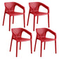 Plastic Scandinavian Arm Chair Kitchen Dining Room Cross Back Chair Burgundy 4 Piece Set Clearhalo 'Dining Chairs' 'Dining Tables & Seating' 'dining_chair' 'furn' 'furn_dining_chair' 'Furniture' 'furniture_dining_chair' 'Kitchen & Dining Furniture' 5054157
