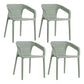 Plastic Scandinavian Arm Chair Kitchen Dining Room Cross Back Chair Gray-Green 4 Piece Set Clearhalo 'Dining Chairs' 'Dining Tables & Seating' 'dining_chair' 'furn' 'furn_dining_chair' 'Furniture' 'furniture_dining_chair' 'Kitchen & Dining Furniture' 5054159