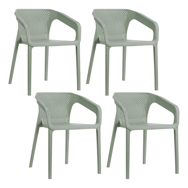 Plastic Scandinavian Arm Chair Kitchen Dining Room Cross Back Chair Gray-Green 4 Piece Set Clearhalo 'Dining Chairs' 'Dining Tables & Seating' 'dining_chair' 'furn' 'furn_dining_chair' 'Furniture' 'furniture_dining_chair' 'Kitchen & Dining Furniture' 5054159