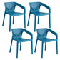 Plastic Scandinavian Arm Chair Kitchen Dining Room Cross Back Chair Dark Blue 4 Piece Set Clearhalo 'Dining Chairs' 'Dining Tables & Seating' 'dining_chair' 'furn' 'furn_dining_chair' 'Furniture' 'furniture_dining_chair' 'Kitchen & Dining Furniture' 5054161