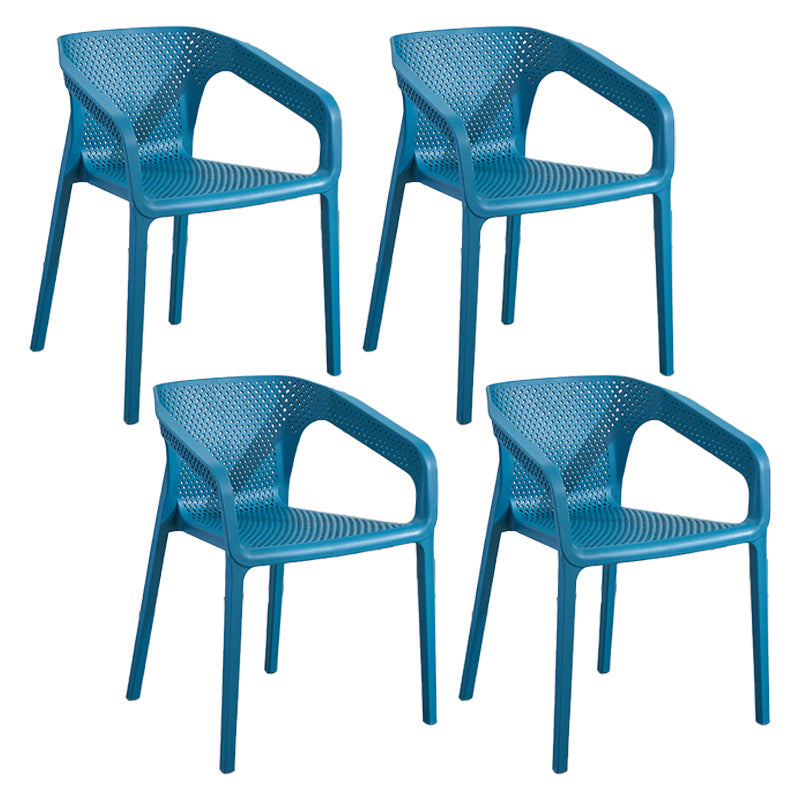 Plastic Scandinavian Arm Chair Kitchen Dining Room Cross Back Chair Dark Blue 4 Piece Set Clearhalo 'Dining Chairs' 'Dining Tables & Seating' 'dining_chair' 'furn' 'furn_dining_chair' 'Furniture' 'furniture_dining_chair' 'Kitchen & Dining Furniture' 5054161