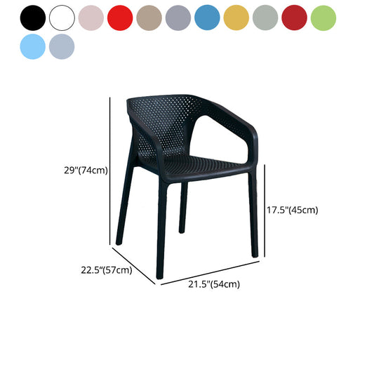 Plastic Scandinavian Arm Chair Kitchen Dining Room Cross Back Chair Clearhalo 'Dining Chairs' 'Dining Tables & Seating' 'dining_chair' 'furn' 'furn_dining_chair' 'Furniture' 'furniture_dining_chair' 'Kitchen & Dining Furniture' 5054162