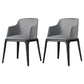 Modern Dining Room Side Chairs Faux Leather Dining Chairs for Kitchen Grey With Arms 2 Piece Set Clearhalo 'Dining Chairs' 'Dining Tables & Seating' 'dining_chair' 'furn' 'furn_dining_chair' 'Furniture' 'furniture_dining_chair' 'Kitchen & Dining Furniture' 5054164