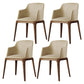 Modern Dining Room Side Chairs Faux Leather Dining Chairs for Kitchen Yellow With Arms 4 Piece Set Clearhalo 'Dining Chairs' 'Dining Tables & Seating' 'dining_chair' 'furn' 'furn_dining_chair' 'Furniture' 'furniture_dining_chair' 'Kitchen & Dining Furniture' 5054173