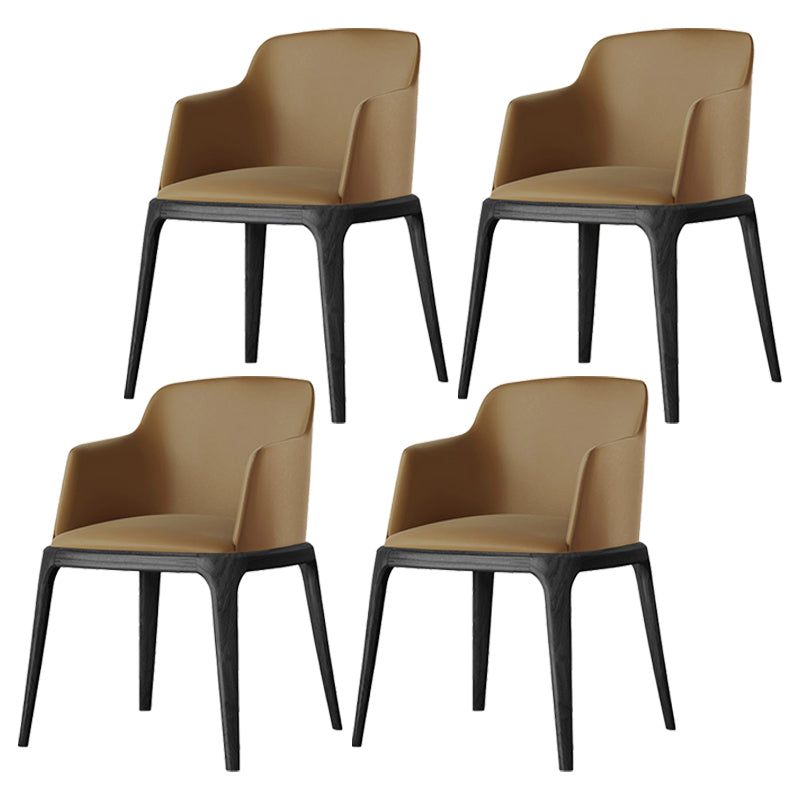 Modern Dining Room Side Chairs Faux Leather Dining Chairs for Kitchen Coffee With Arms 4 Piece Set Clearhalo 'Dining Chairs' 'Dining Tables & Seating' 'dining_chair' 'furn' 'furn_dining_chair' 'Furniture' 'furniture_dining_chair' 'Kitchen & Dining Furniture' 5054184