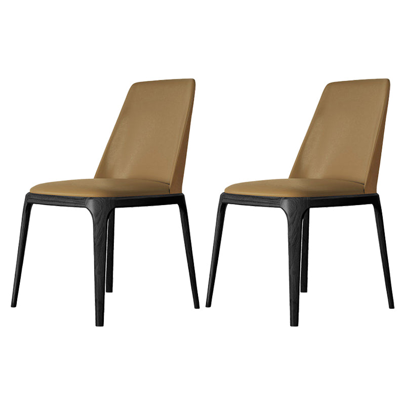 Modern Dining Room Side Chairs Faux Leather Dining Chairs for Kitchen Coffee Armless 2 Piece Set Clearhalo 'Dining Chairs' 'Dining Tables & Seating' 'dining_chair' 'furn' 'furn_dining_chair' 'Furniture' 'furniture_dining_chair' 'Kitchen & Dining Furniture' 5054185