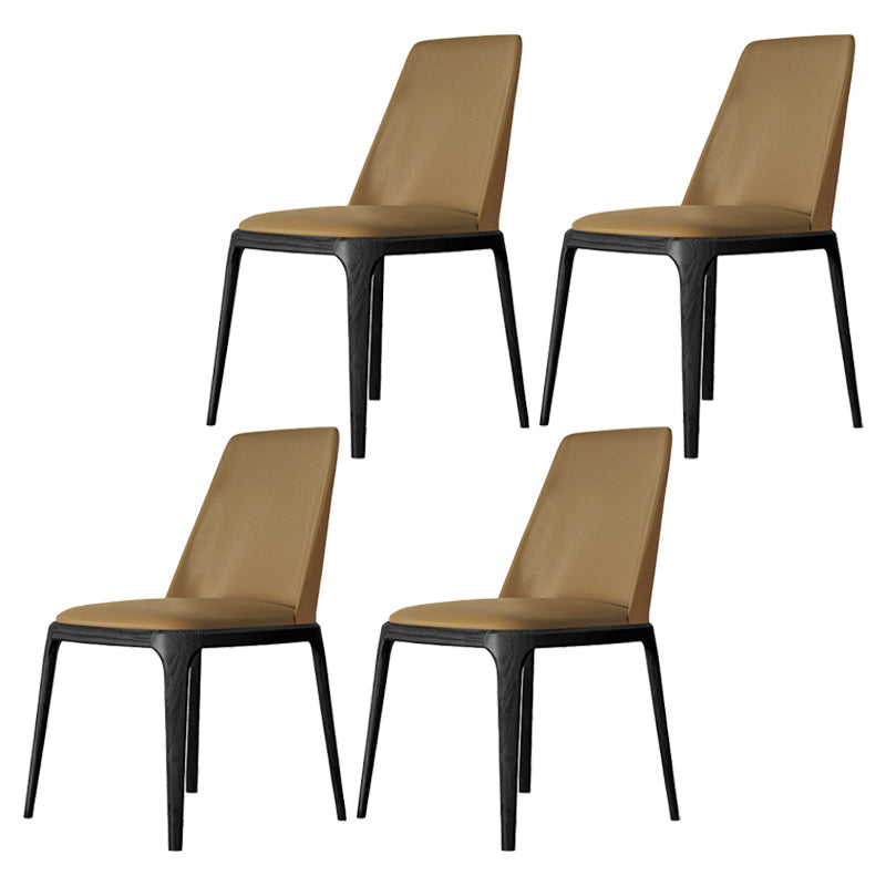 Modern Dining Room Side Chairs Faux Leather Dining Chairs for Kitchen Coffee Armless 4 Piece Set Clearhalo 'Dining Chairs' 'Dining Tables & Seating' 'dining_chair' 'furn' 'furn_dining_chair' 'Furniture' 'furniture_dining_chair' 'Kitchen & Dining Furniture' 5054186