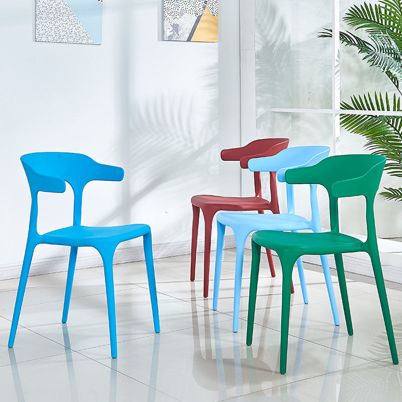 Plastic Scandinavian Arm Chair Kitchen Dining Room Open Back Chair Clearhalo 'Dining Chairs' 'Dining Tables & Seating' 'dining_chair' 'furn' 'furn_dining_chair' 'Furniture' 'furniture_dining_chair' 'Kitchen & Dining Furniture' 5054189