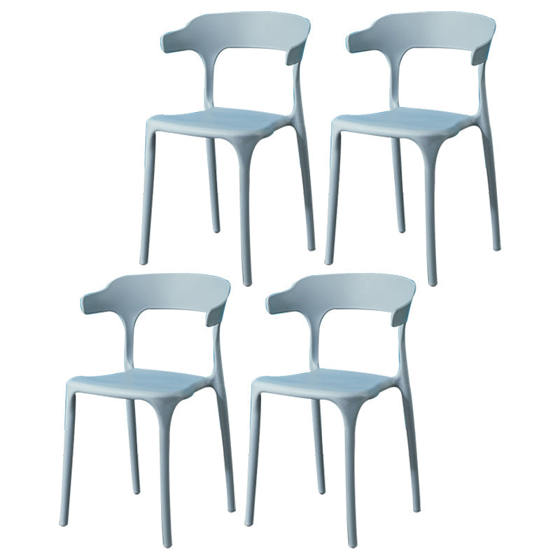 Plastic Scandinavian Arm Chair Kitchen Dining Room Open Back Chair Grey 4 Piece Set Clearhalo 'Dining Chairs' 'Dining Tables & Seating' 'dining_chair' 'furn' 'furn_dining_chair' 'Furniture' 'furniture_dining_chair' 'Kitchen & Dining Furniture' 5054191