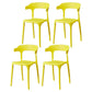 Plastic Scandinavian Arm Chair Kitchen Dining Room Open Back Chair Yellow 4 Piece Set Clearhalo 'Dining Chairs' 'Dining Tables & Seating' 'dining_chair' 'furn' 'furn_dining_chair' 'Furniture' 'furniture_dining_chair' 'Kitchen & Dining Furniture' 5054197