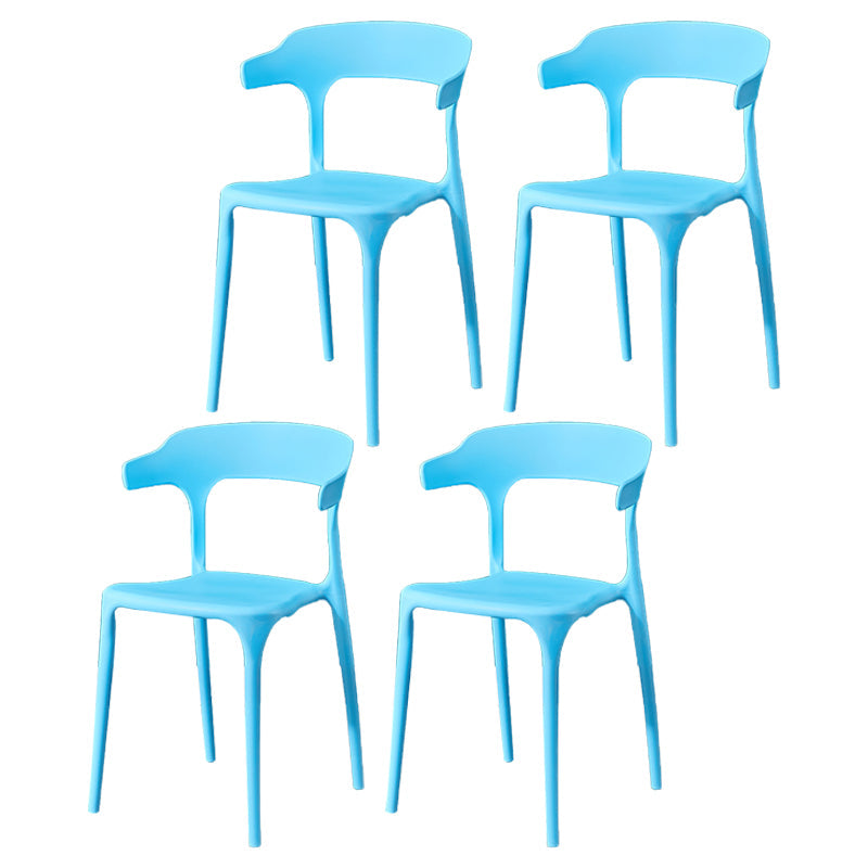 Plastic Scandinavian Arm Chair Kitchen Dining Room Open Back Chair Light Blue 4 Piece Set Clearhalo 'Dining Chairs' 'Dining Tables & Seating' 'dining_chair' 'furn' 'furn_dining_chair' 'Furniture' 'furniture_dining_chair' 'Kitchen & Dining Furniture' 5054199