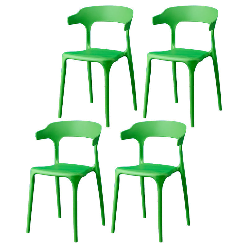 Plastic Scandinavian Arm Chair Kitchen Dining Room Open Back Chair Green 4 Piece Set Clearhalo 'Dining Chairs' 'Dining Tables & Seating' 'dining_chair' 'furn' 'furn_dining_chair' 'Furniture' 'furniture_dining_chair' 'Kitchen & Dining Furniture' 5054202