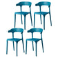 Plastic Scandinavian Arm Chair Kitchen Dining Room Open Back Chair Dark Blue 4 Piece Set Clearhalo 'Dining Chairs' 'Dining Tables & Seating' 'dining_chair' 'furn' 'furn_dining_chair' 'Furniture' 'furniture_dining_chair' 'Kitchen & Dining Furniture' 5054203