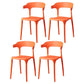 Plastic Scandinavian Arm Chair Kitchen Dining Room Open Back Chair Orange 4 Piece Set Clearhalo 'Dining Chairs' 'Dining Tables & Seating' 'dining_chair' 'furn' 'furn_dining_chair' 'Furniture' 'furniture_dining_chair' 'Kitchen & Dining Furniture' 5054205