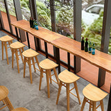 Modern Armless Counter Stool Wood Cafe Bar Stool with Wooden Seat and Pedal Clearhalo 'Bar Furniture' 'Bar Stools' 'bar_stools' 'furn' 'furn_bar_stools' 'Furniture' 'furniture_bar_stools' 'Kitchen & Dining Furniture' 5054816