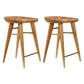 Modern Armless Counter Stool Wood Cafe Bar Stool with Wooden Seat and Pedal Light Brown 2 Piece Set Short Stool(22"H) Clearhalo 'Bar Furniture' 'Bar Stools' 'bar_stools' 'furn' 'furn_bar_stools' 'Furniture' 'furniture_bar_stools' 'Kitchen & Dining Furniture' 5054817