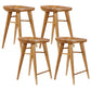 Modern Armless Counter Stool Wood Cafe Bar Stool with Wooden Seat and Pedal Light Brown 4 Piece Set Short Stool(22"H) Clearhalo 'Bar Furniture' 'Bar Stools' 'bar_stools' 'furn' 'furn_bar_stools' 'Furniture' 'furniture_bar_stools' 'Kitchen & Dining Furniture' 5054818