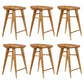 Modern Armless Counter Stool Wood Cafe Bar Stool with Wooden Seat and Pedal Light Brown 6 Piece Set Short Stool(22"H) Clearhalo 'Bar Furniture' 'Bar Stools' 'bar_stools' 'furn' 'furn_bar_stools' 'Furniture' 'furniture_bar_stools' 'Kitchen & Dining Furniture' 5054821