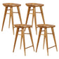 Modern Armless Counter Stool Wood Cafe Bar Stool with Wooden Seat and Pedal Light Brown 4 Piece Set Counter Stool(26"H) Clearhalo 'Bar Furniture' 'Bar Stools' 'bar_stools' 'furn' 'furn_bar_stools' 'Furniture' 'furniture_bar_stools' 'Kitchen & Dining Furniture' 5054826