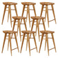 Modern Armless Counter Stool Wood Cafe Bar Stool with Wooden Seat and Pedal Light Brown 8 Piece Set Counter Stool(26"H) Clearhalo 'Bar Furniture' 'Bar Stools' 'bar_stools' 'furn' 'furn_bar_stools' 'Furniture' 'furniture_bar_stools' 'Kitchen & Dining Furniture' 5054829