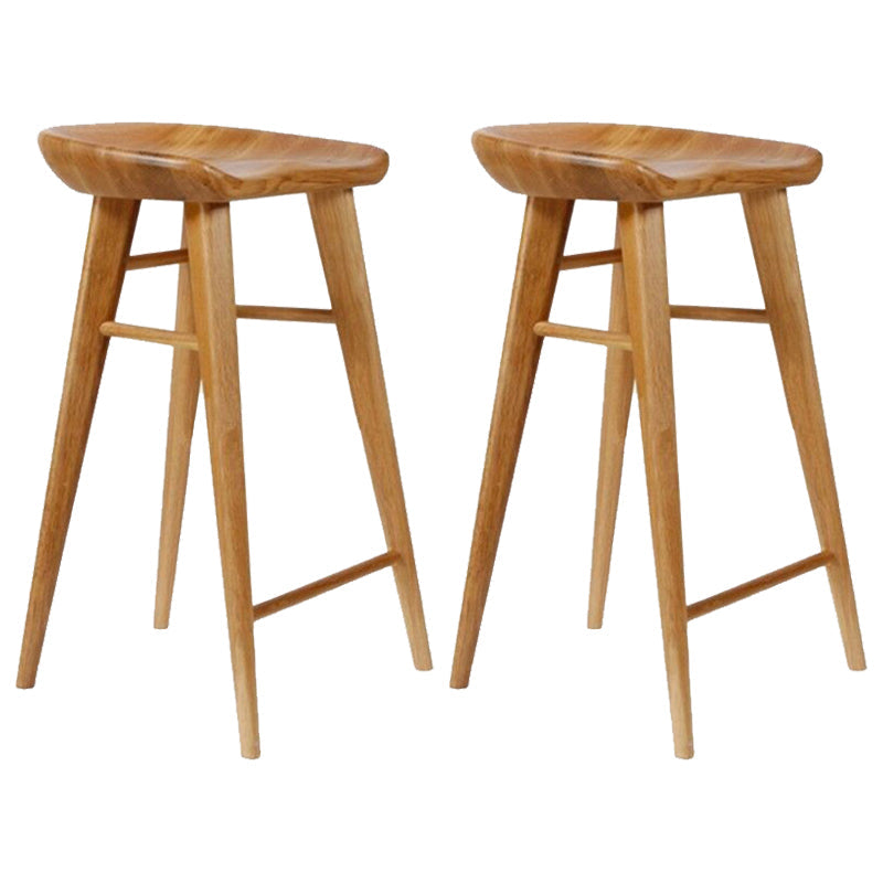 Modern Armless Counter Stool Wood Cafe Bar Stool with Wooden Seat and Pedal Light Brown 2 Piece Set Bar Stool(30"H) Clearhalo 'Bar Furniture' 'Bar Stools' 'bar_stools' 'furn' 'furn_bar_stools' 'Furniture' 'furniture_bar_stools' 'Kitchen & Dining Furniture' 5054830