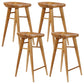 Modern Armless Counter Stool Wood Cafe Bar Stool with Wooden Seat and Pedal Light Brown 4 Piece Set Bar Stool(30"H) Clearhalo 'Bar Furniture' 'Bar Stools' 'bar_stools' 'furn' 'furn_bar_stools' 'Furniture' 'furniture_bar_stools' 'Kitchen & Dining Furniture' 5054831