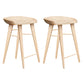 Modern Armless Counter Stool Wood Cafe Bar Stool with Wooden Seat and Pedal Natural 2 Piece Set Short Stool(22"H) Clearhalo 'Bar Furniture' 'Bar Stools' 'bar_stools' 'furn' 'furn_bar_stools' 'Furniture' 'furniture_bar_stools' 'Kitchen & Dining Furniture' 5054834