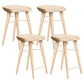 Modern Armless Counter Stool Wood Cafe Bar Stool with Wooden Seat and Pedal Natural 4 Piece Set Short Stool(22"H) Clearhalo 'Bar Furniture' 'Bar Stools' 'bar_stools' 'furn' 'furn_bar_stools' 'Furniture' 'furniture_bar_stools' 'Kitchen & Dining Furniture' 5054835