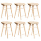 Modern Armless Counter Stool Wood Cafe Bar Stool with Wooden Seat and Pedal Natural 6 Piece Set Short Stool(22"H) Clearhalo 'Bar Furniture' 'Bar Stools' 'bar_stools' 'furn' 'furn_bar_stools' 'Furniture' 'furniture_bar_stools' 'Kitchen & Dining Furniture' 5054836