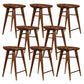 Modern Armless Counter Stool Wood Cafe Bar Stool with Wooden Seat and Pedal Walnut 8 Piece Set Short Stool(22"H) Clearhalo 'Bar Furniture' 'Bar Stools' 'bar_stools' 'furn' 'furn_bar_stools' 'Furniture' 'furniture_bar_stools' 'Kitchen & Dining Furniture' 5054845