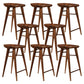 Modern Armless Counter Stool Wood Cafe Bar Stool with Wooden Seat and Pedal Walnut 8 Piece Set Counter Stool(26"H) Clearhalo 'Bar Furniture' 'Bar Stools' 'bar_stools' 'furn' 'furn_bar_stools' 'Furniture' 'furniture_bar_stools' 'Kitchen & Dining Furniture' 5054849