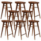 Modern Armless Counter Stool Wood Cafe Bar Stool with Wooden Seat and Pedal Walnut 8 Piece Set Bar Stool(30"H) Clearhalo 'Bar Furniture' 'Bar Stools' 'bar_stools' 'furn' 'furn_bar_stools' 'Furniture' 'furniture_bar_stools' 'Kitchen & Dining Furniture' 5054853