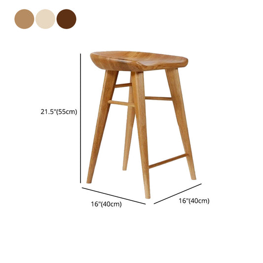 Modern Armless Counter Stool Wood Cafe Bar Stool with Wooden Seat and Pedal Clearhalo 'Bar Furniture' 'Bar Stools' 'bar_stools' 'furn' 'furn_bar_stools' 'Furniture' 'furniture_bar_stools' 'Kitchen & Dining Furniture' 5054854