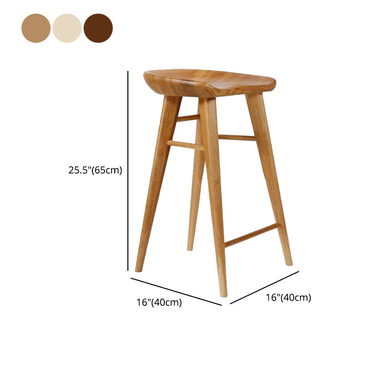 Modern Armless Counter Stool Wood Cafe Bar Stool with Wooden Seat and Pedal Clearhalo 'Bar Furniture' 'Bar Stools' 'bar_stools' 'furn' 'furn_bar_stools' 'Furniture' 'furniture_bar_stools' 'Kitchen & Dining Furniture' 5054855